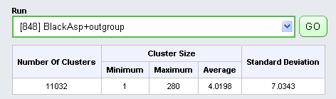 clustering run dialog