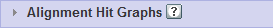 BLAST results page panel header: alignment hit graphs