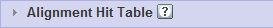 BLAST results page panel header: hit table