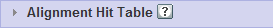 BLAST results page panel header: the alignment hit table