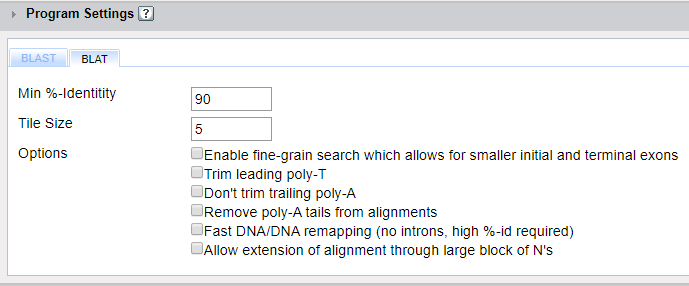 BLAT Program Settings